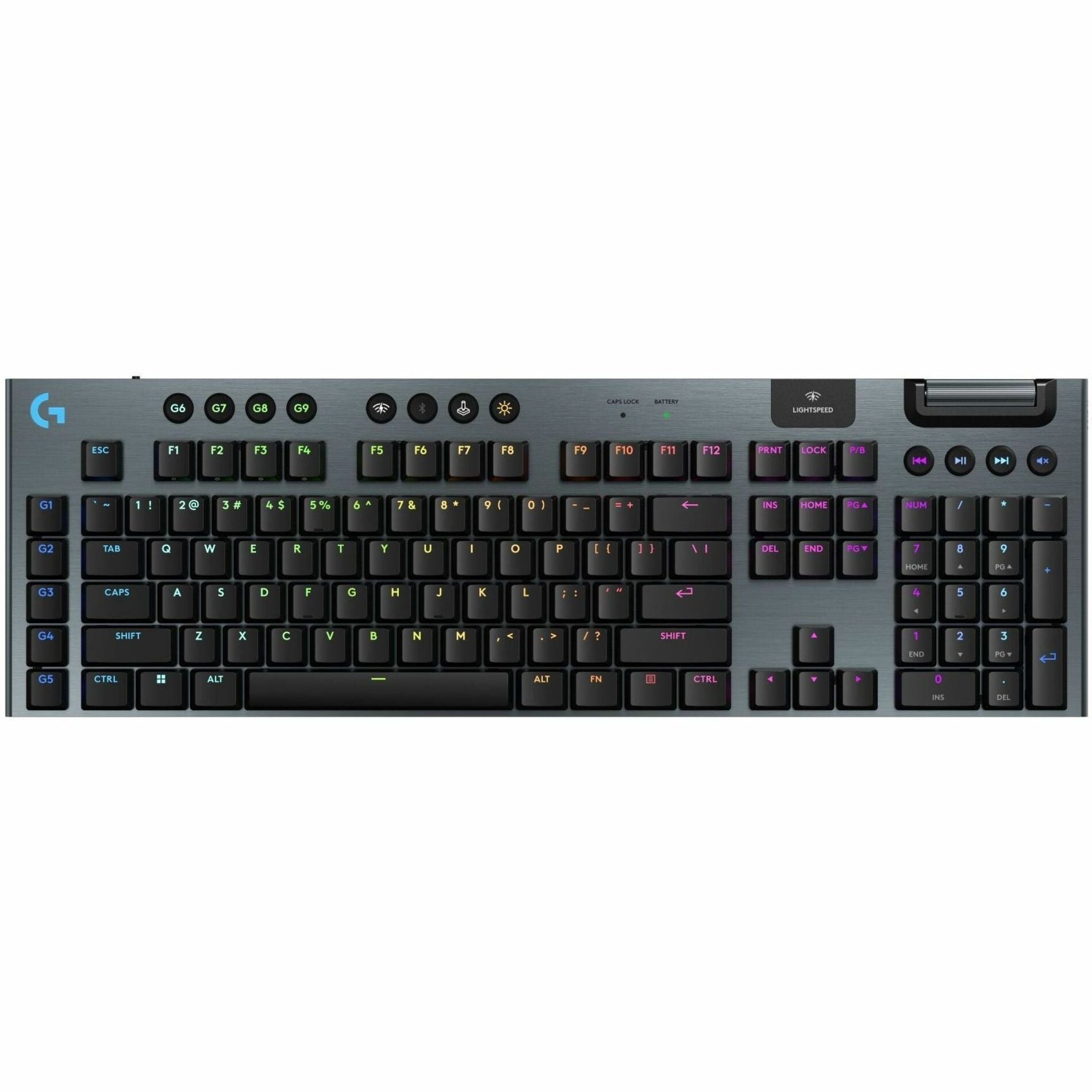 Logitech G915 X LIGHTSPEED Low-Profile Wireless Gaming Keyboard, Double-Shot PBT Keycaps, Fully Programmable Keys, RGB Backlighting, Sleek Aluminum Finishing, GL Red Linear Switches - PC/Mac (920-012696)