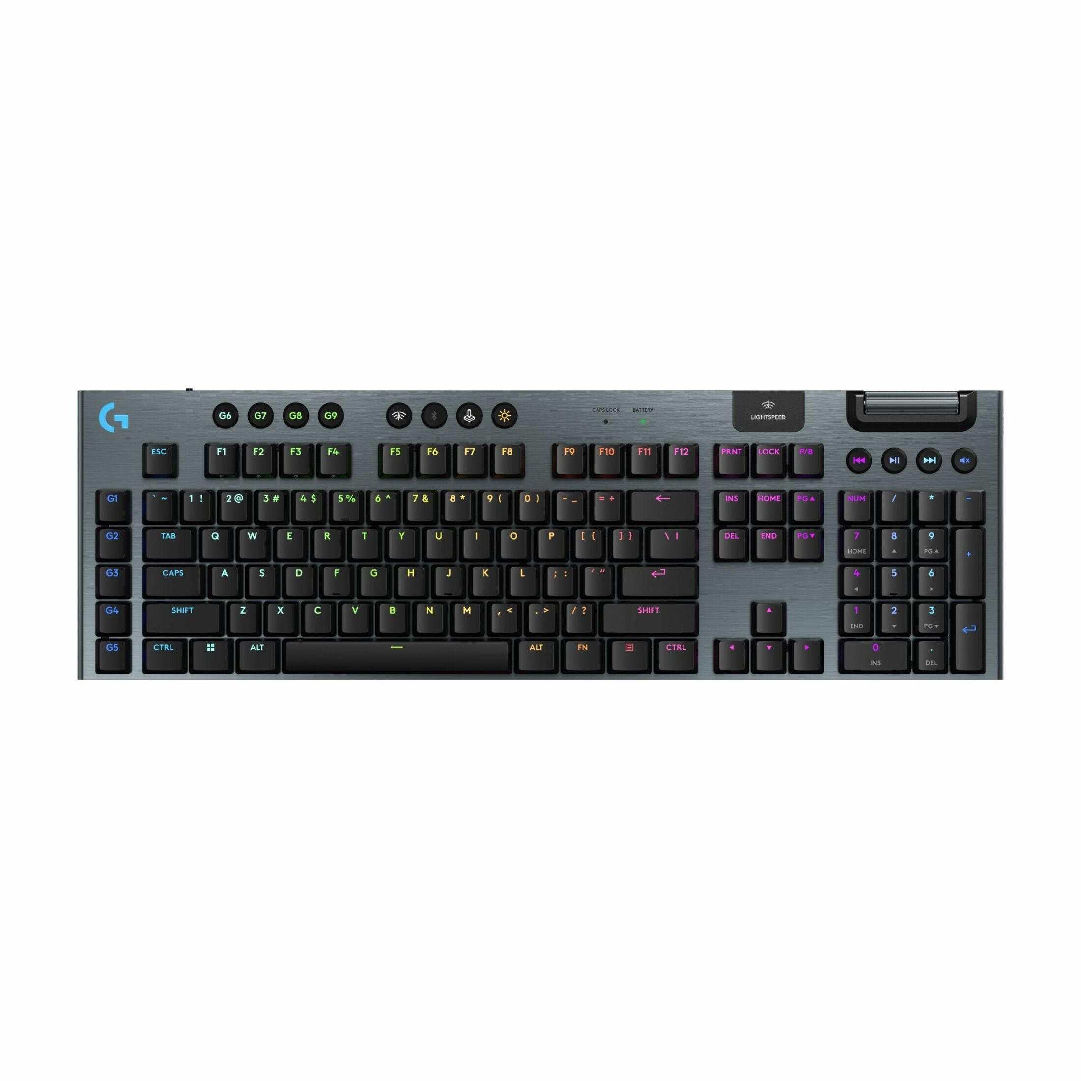 Logitech G915 X LIGHTSPEED Low-Profile Wireless Gaming Keyboard, Double-Shot PBT Keycaps, Fully Programmable Keys, RGB Backlighting, Sleek Aluminum Finishing, GL Brown Tactile Switches - PC/Mac (920-012670)