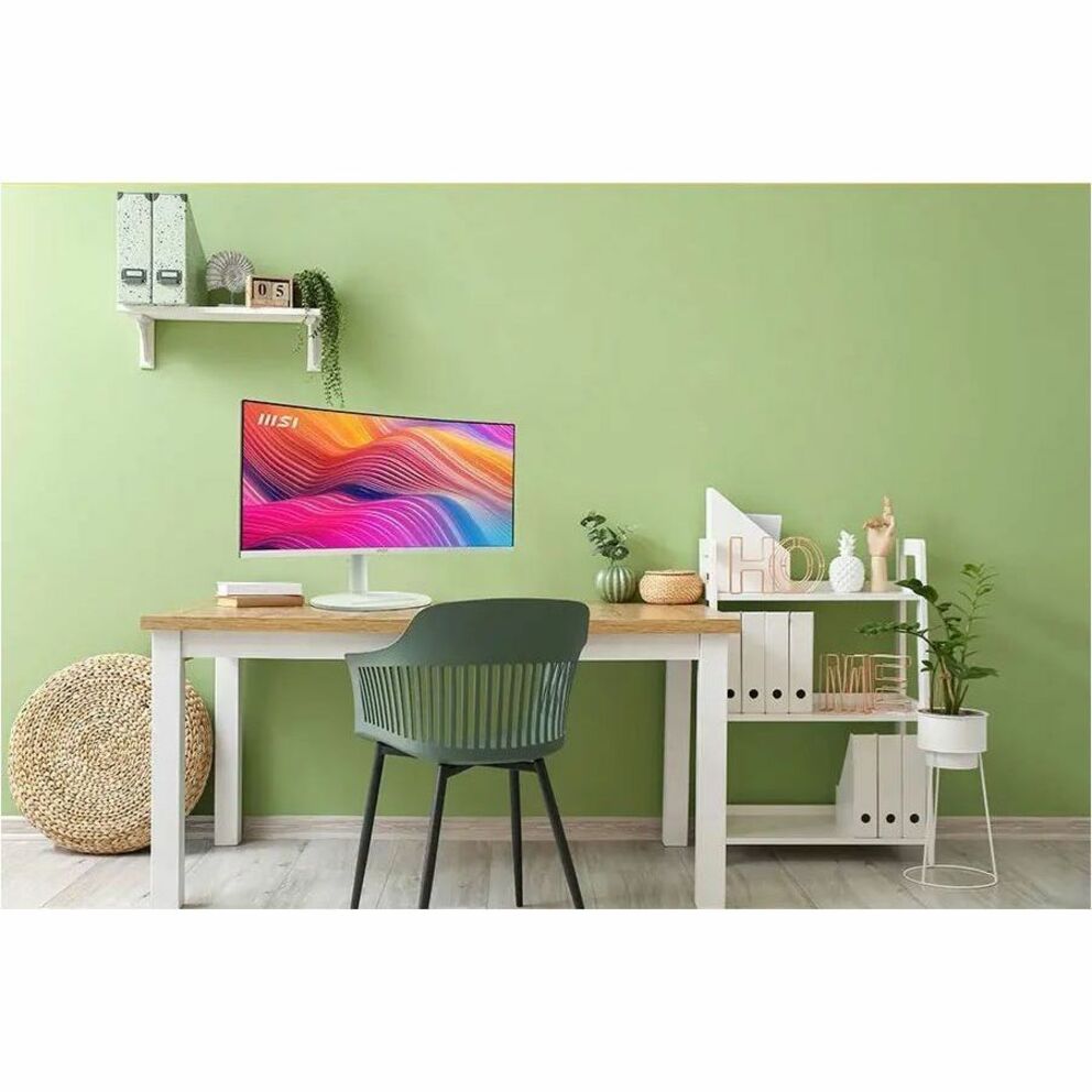 MSI Modern MD342CQPW Curved Monitor; Matte White; 34" screen; VA Panel; 3440x1440 (UWQHD) Resolution; Adaptive-Sync; HDR Ready; non-Glare with narrow bezel: 120Hz Refresh Rate; Tilt, Swivel, Height and Pivot Adjustable (ModernMD342CQPW)