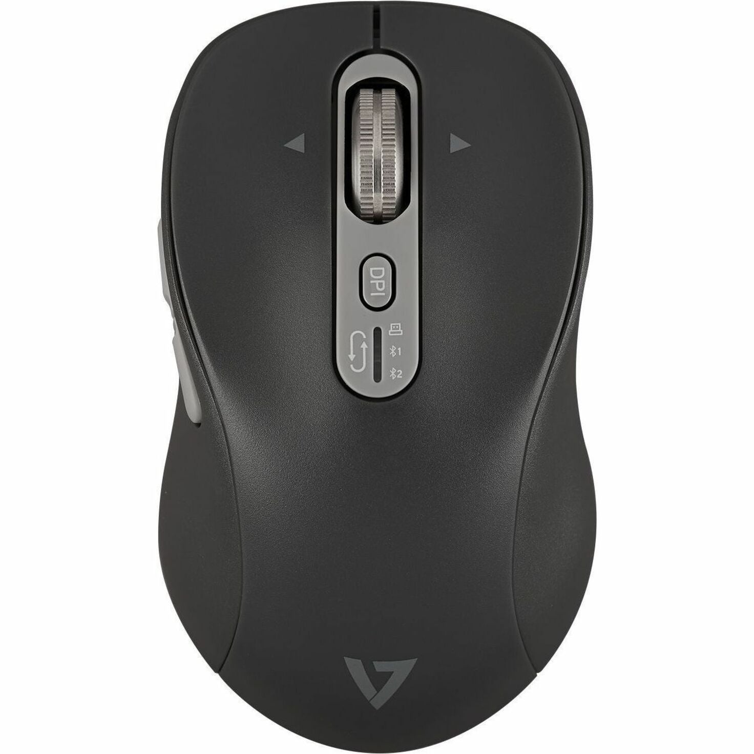 Top view of V7 MW600BT wireless mouse showing 4-way scroll wheel and DPI button-alternate-image1