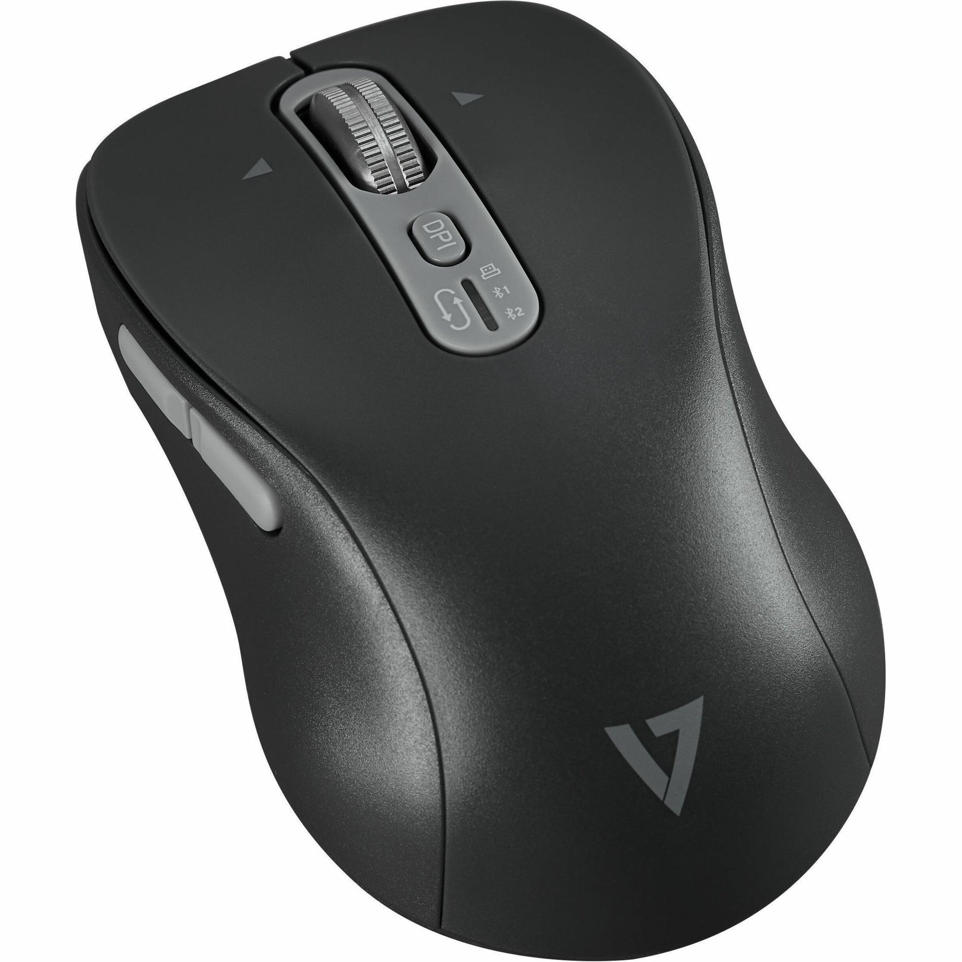 Angled view of V7 MW600BT mouse showing ergonomic design-alternate-image7