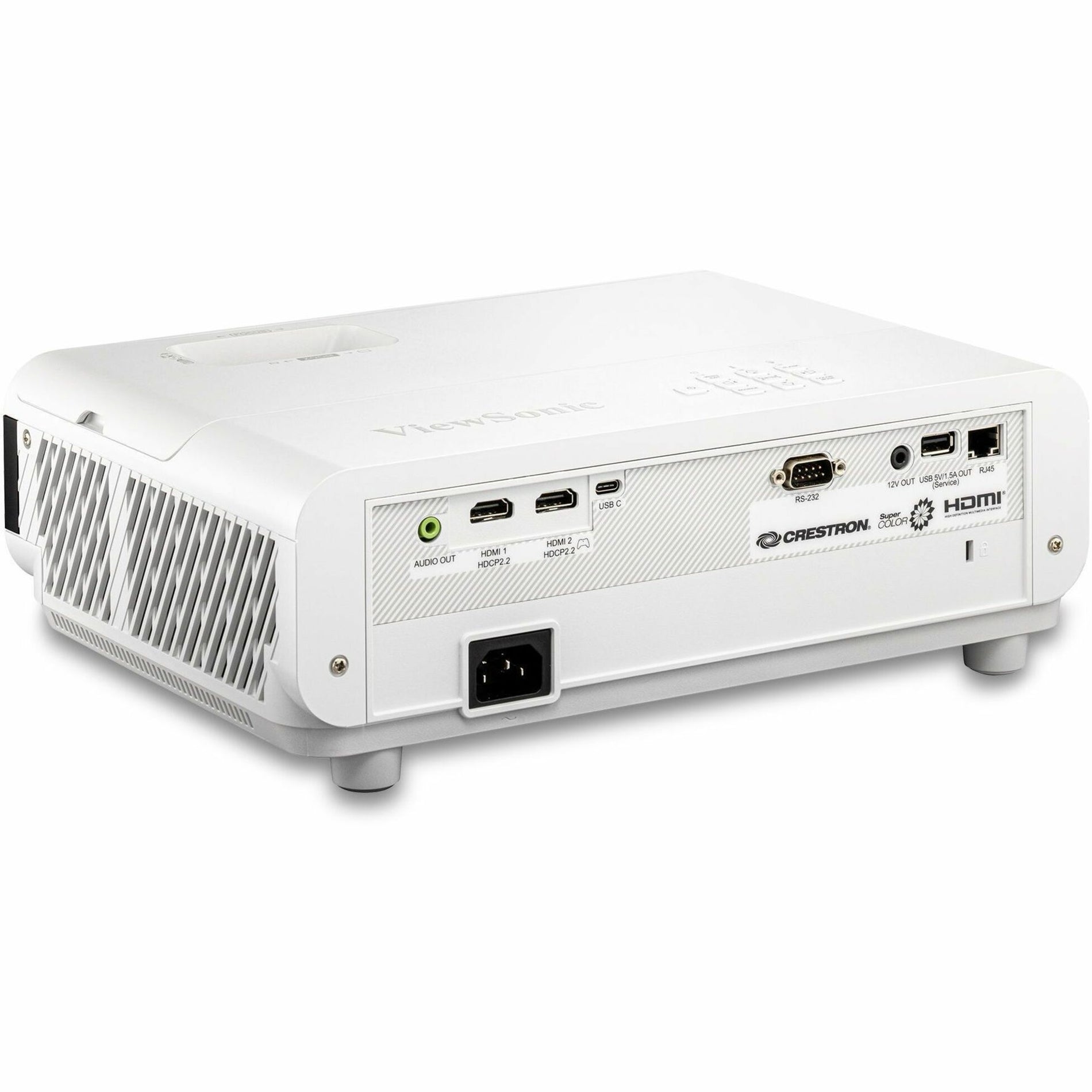 Angled view of ViewSonic PX749-4K rear connectivity ports-alternate-image7