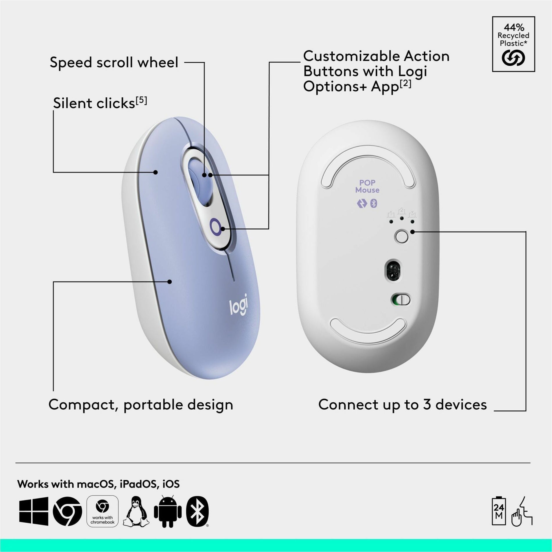 Logitech POP Icon Combo Lilac Offwhite (920-013043)