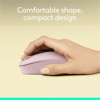 Side view of hand resting on Logitech M196 mouse showing ergonomic design-alternate-image2