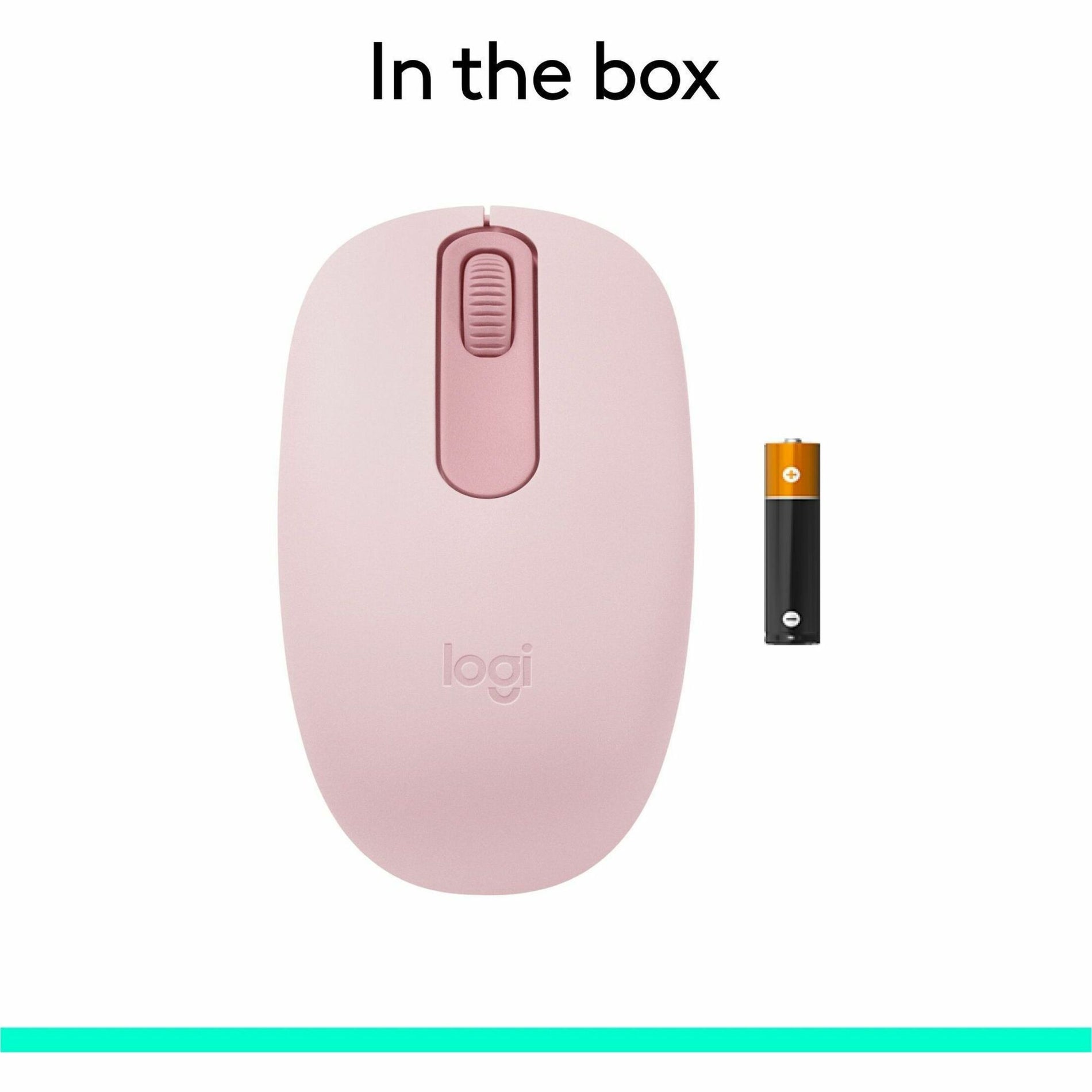 Logitech M196 mouse and AA battery showing package contents-alternate-image9