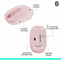 Technical diagram of Logitech M196 mouse showing features and specifications-alternate-image7