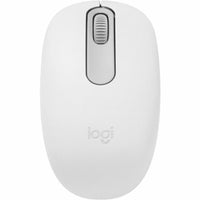 Top view of the white Logitech M196 wireless mouse showing scroll wheel and minimal design-alternate-image1