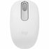 Top view of the white Logitech M196 wireless mouse showing scroll wheel and minimal design-alternate-image1