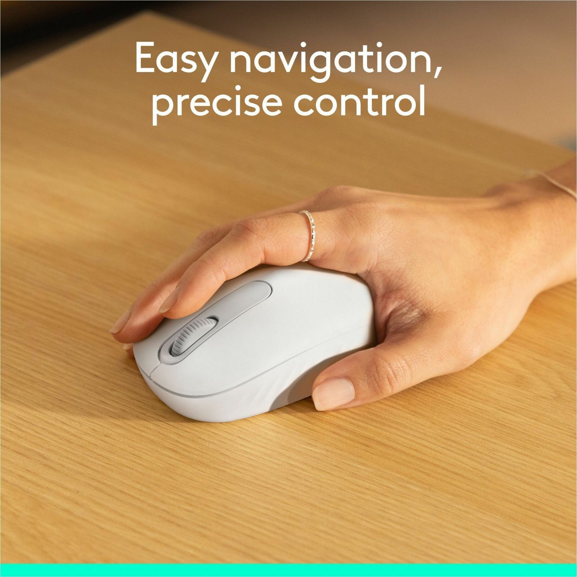 Close-up of hand using Logitech M196 mouse showing precise control-alternate-image5