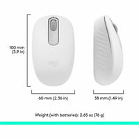 Technical diagram showing dimensions of Logitech M196 mouse-alternate-image9