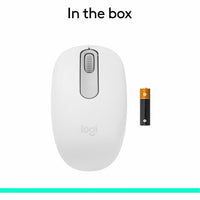 Logitech M196 mouse and AA battery showing package contents-alternate-image10