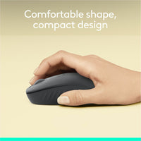 Side view showing ergonomic grip of Logitech M196 mouse-alternate-image3