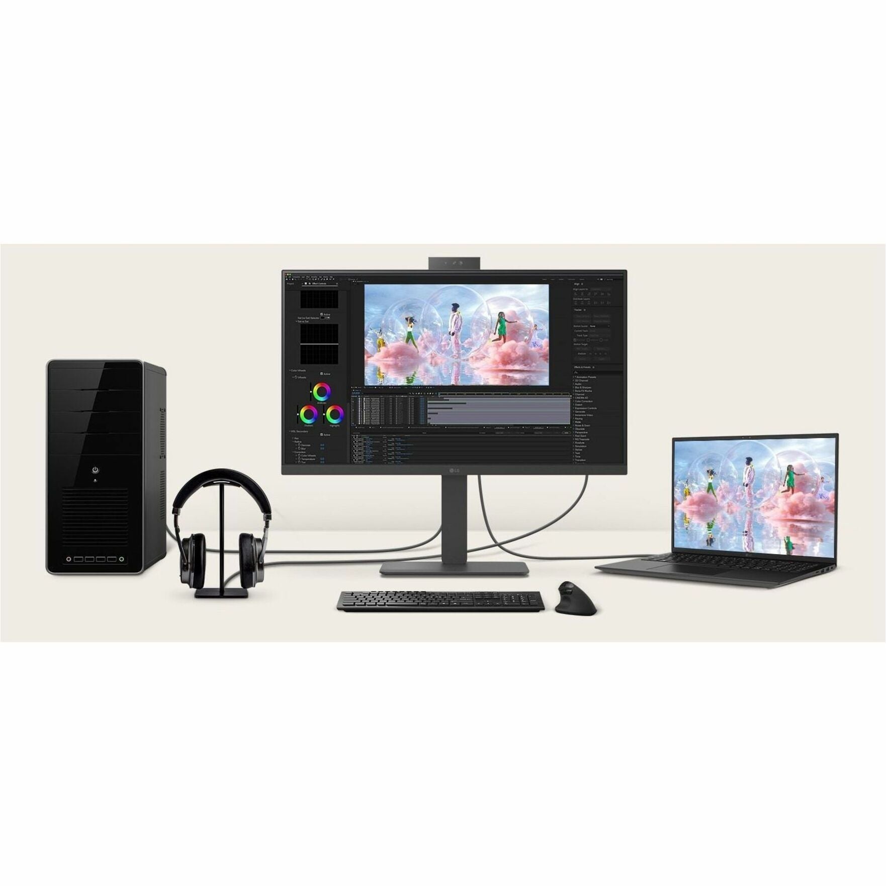 LG 27BA850-B 27" Class Webcam Full HD LED Monitor - 16:9 - Textured Black