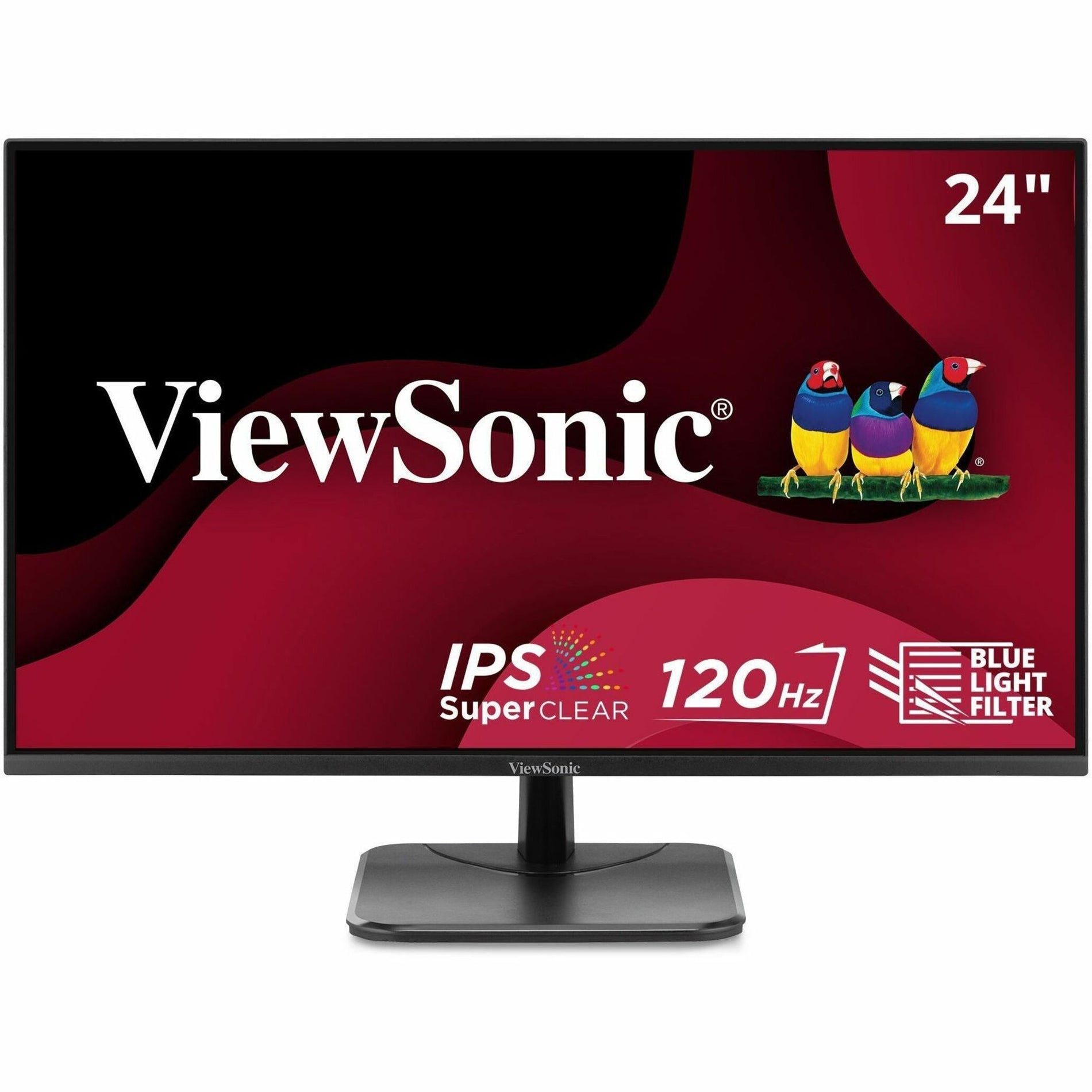 ViewSonic VA2456A-MHD 24 Inch IPS 1080p Monitor with 120Hz, Eye Care, HDMI, DisplayPort, and VGA Inputs for Home and Office