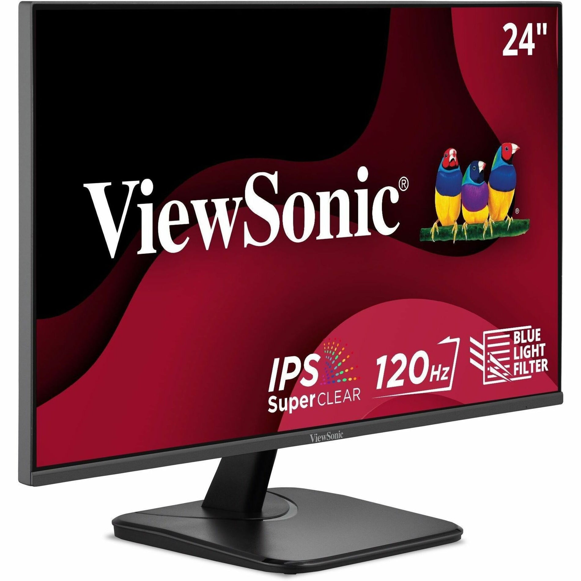 ViewSonic VA2456A-MHD 24 Inch IPS 1080p Monitor with 120Hz, Eye Care, HDMI, DisplayPort, and VGA Inputs for Home and Office