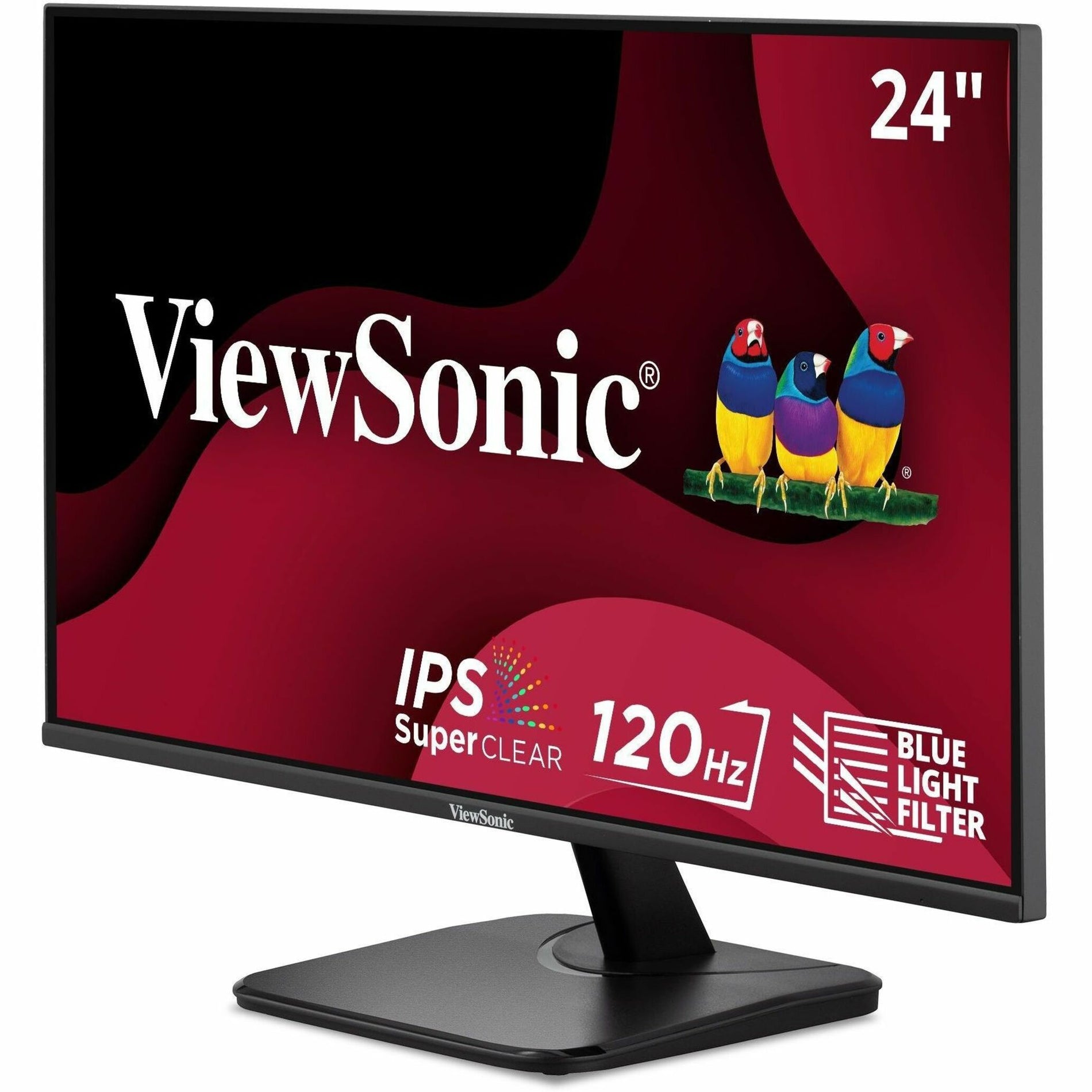 ViewSonic VA2456A-MHD 24 Inch IPS 1080p Monitor with 120Hz, Eye Care, HDMI, DisplayPort, and VGA Inputs for Home and Office