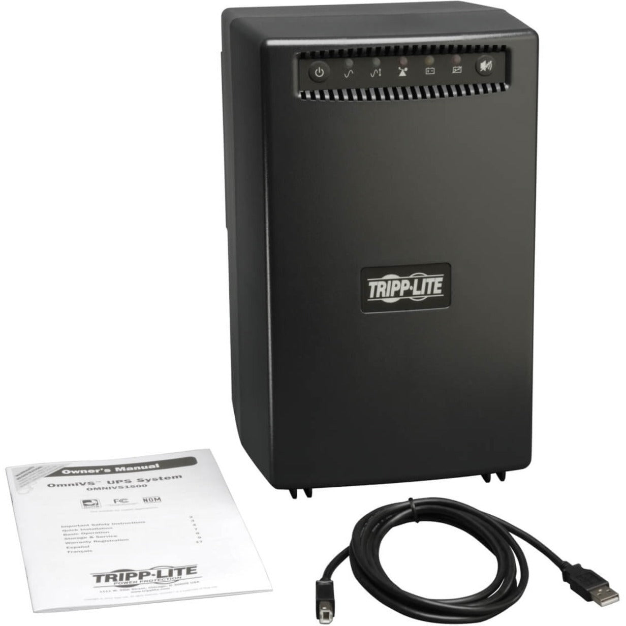 Tripp Lite by Eaton UPS Omni 1500VA Line-Interactive UPS, corrects brownouts. Modem/fax/ ethernet protection. USB port (OMNIVS1500)