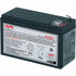 APC RBC17 replacement battery cartridge showing safety information label and specifications on black casing-alternate-image1