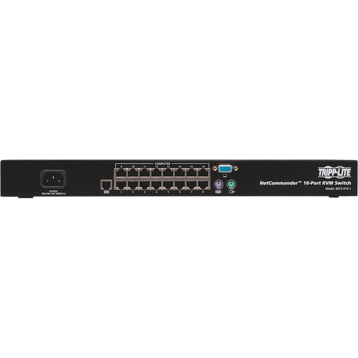 Tripp Lite by Eaton 16-PORT NETCOMMANDER 1U RACKMOUNT CAT5 KVM SWITCH (B072-016-1)