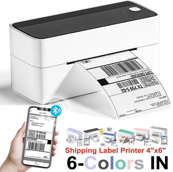 Bluetooth Thermischer Versandetikettendrucker 4x6 Etikettenmarkiermaschine mit Halterung Menge