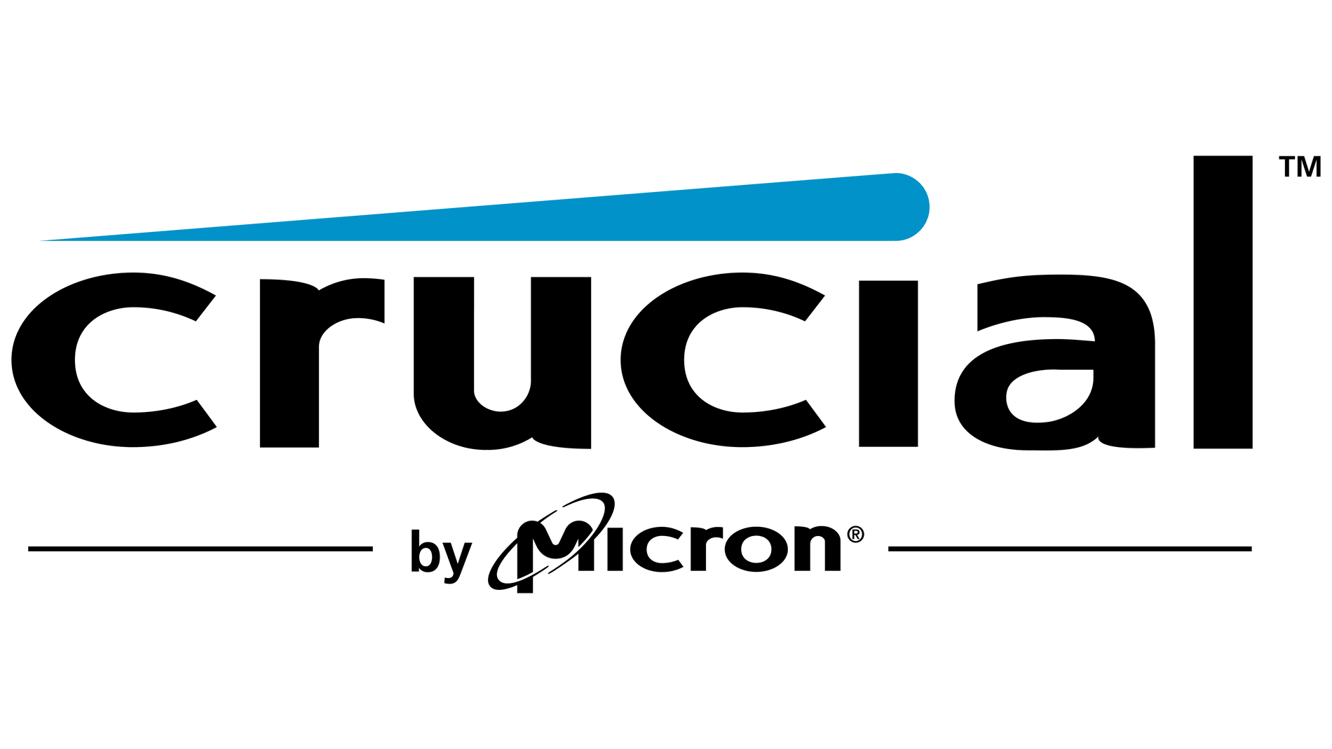 Crucial by Micron logo featuring black text with blue accent line and Micron trademark symbol-alternate-image1