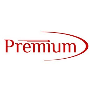 Premium Compatibles company logo in red with curved design element-alternate-image1