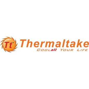 Thermaltake company logo featuring orange spiral sun icon and text reading 'COOLall YOUR LIFE'-alternate-image1