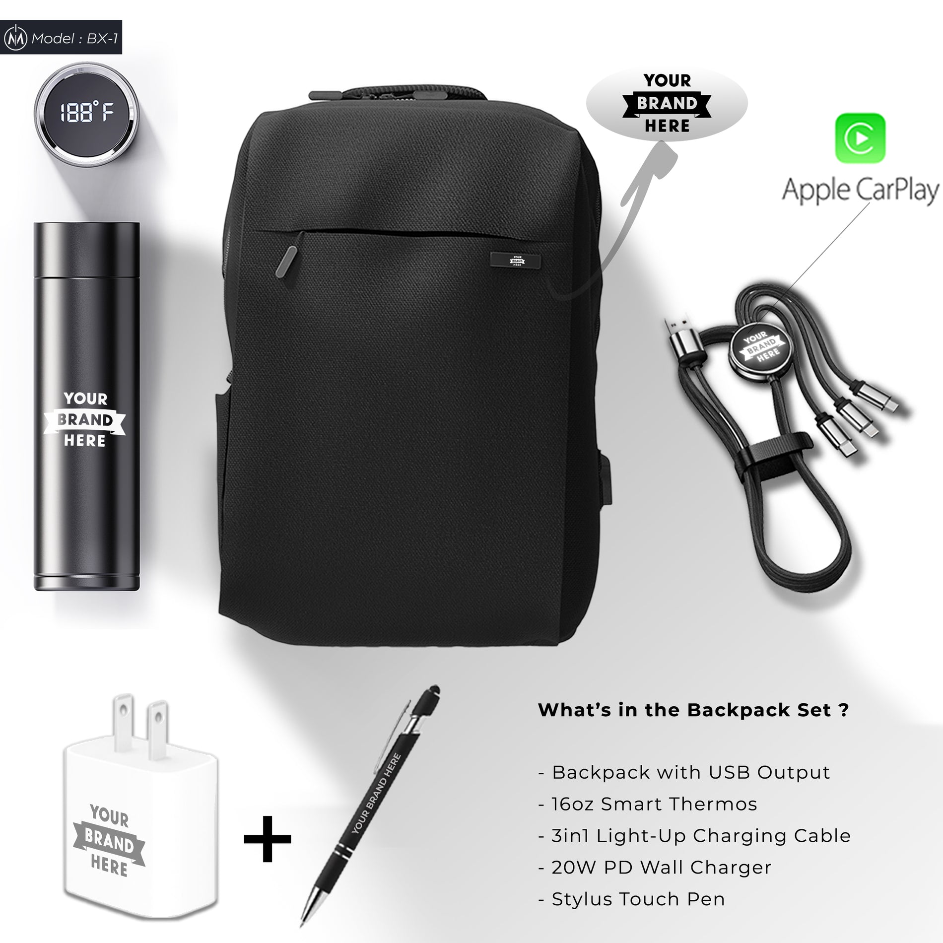 Corporate - Unternehmens Gift - Geschenk Backpack - Rucksack Set - Set