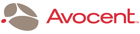 Avocent company logo featuring a stylized brown circular design element with red company name-alternate-image1