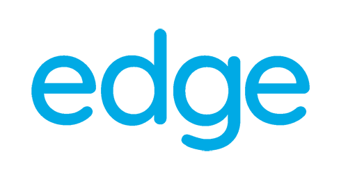 EDGE company logo in bright blue lettering on white background-alternate-image1