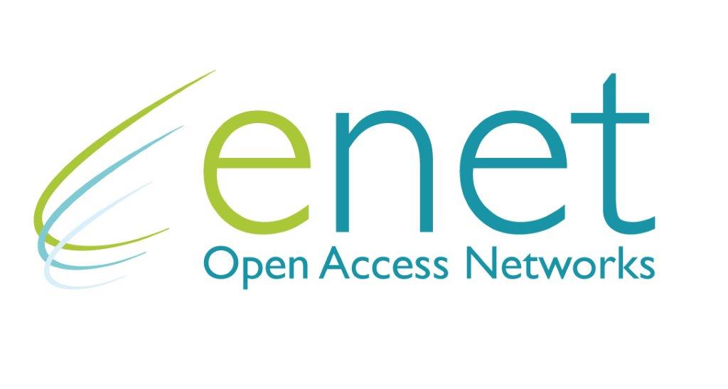 ENET company logo featuring stylized green and blue design with 'Open Access Networks' tagline-alternate-image1