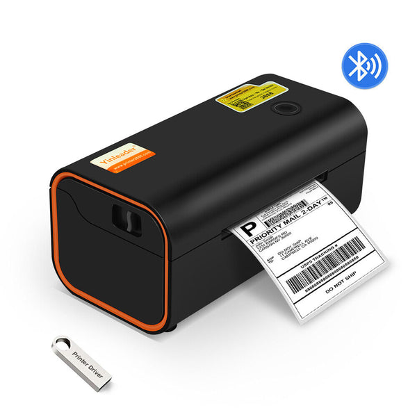 Bluetooth Thermischer Versandetikettendrucker mit Etiketten für UPS USPS FedEx