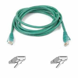 3-foot green Cat5e ethernet patch cable with snagless RJ45 connectors on both ends