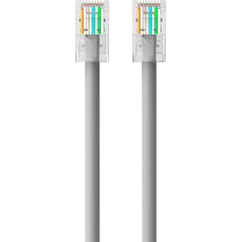 Top view of RJ45 connector pins showing precise arrangement and color-coded wiring