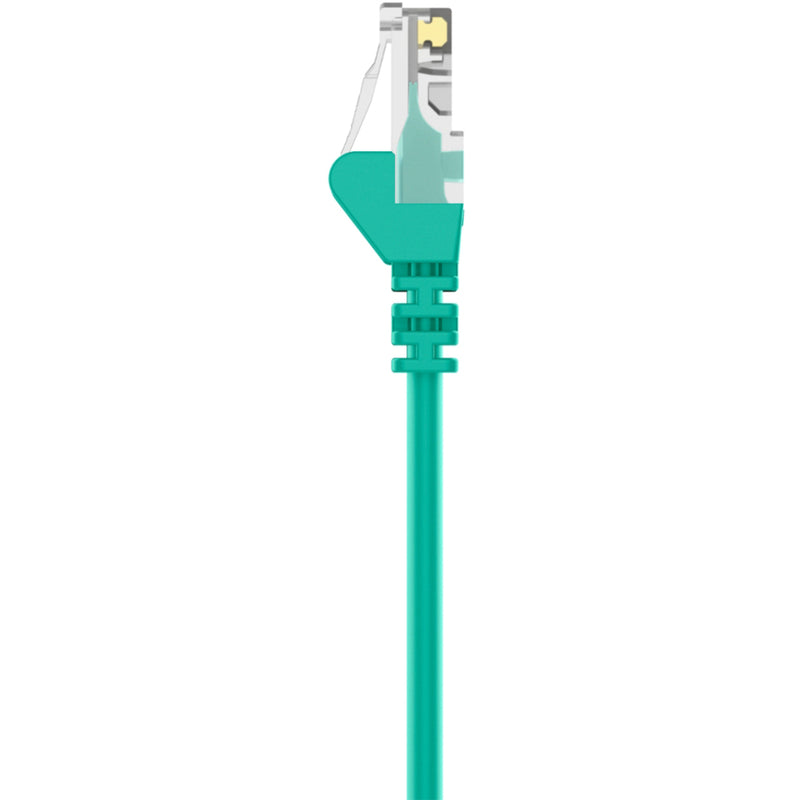 Side profile of Belkin Cat5e cable connector showing streamlined design