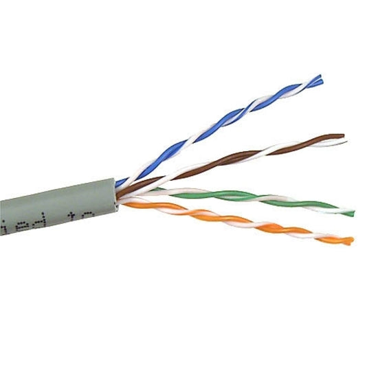 Close-up view of Belkin Cat5e shielded cable showing exposed color-coded twisted wire pairs