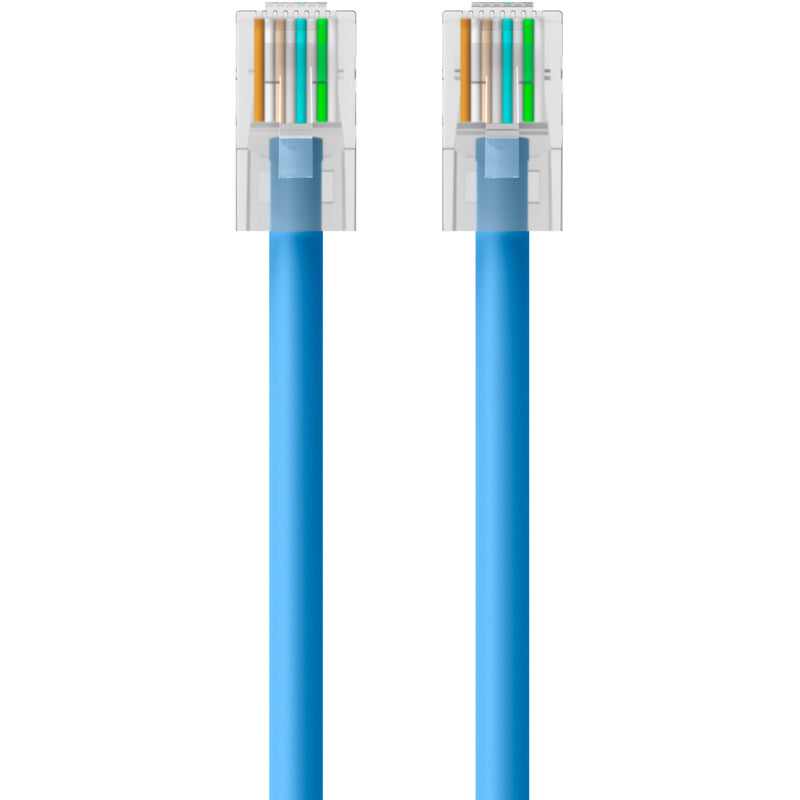 Top view of RJ45 connectors showing color-coded internal wiring