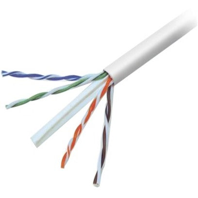 Close-up view of Belkin Cat6 cable internal structure showing color-coded twisted pairs and separator design