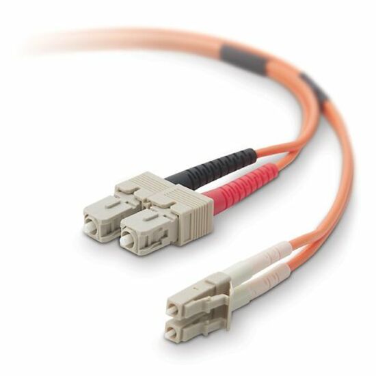 Belkin F2F202L7-03M Fiber Optic Patch Cable, 10 ft, LC to SC Network, Orange