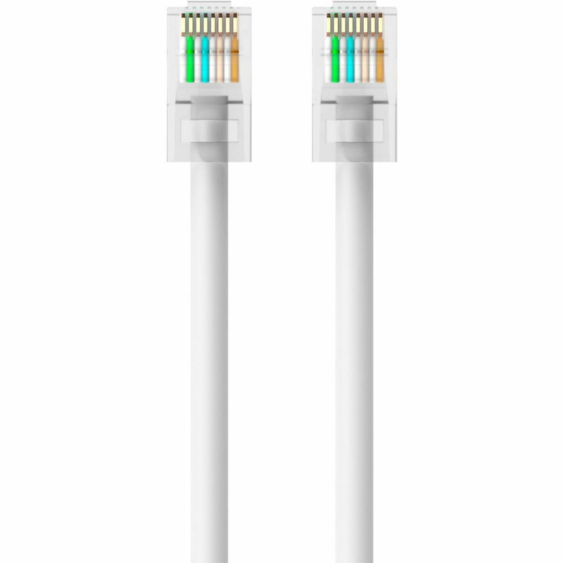 Close-up of RJ45 connector pins showing eight-conductor arrangement