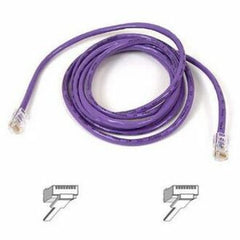 เบลคิน A3L791-50-PUR-S แพทช์เคเบิล Cat5e 50 ฟุต ขายึดพรีเมียมแบบไม่ติดขัด สีม่วง