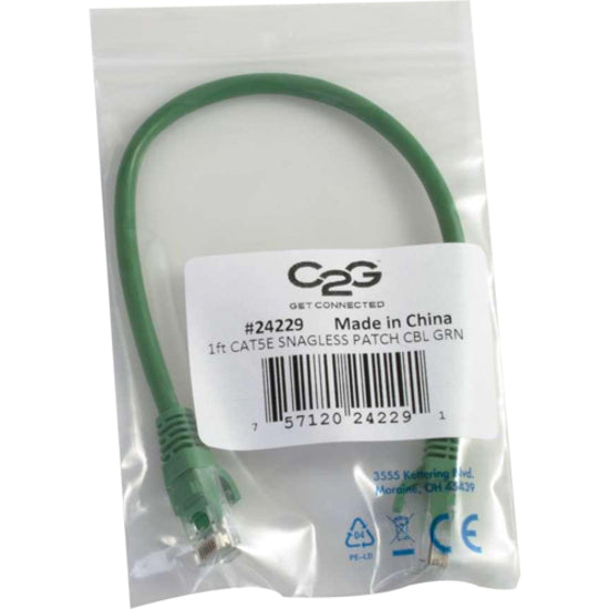 C2G Cat5e ethernet cable in retail packaging with product label and certifications