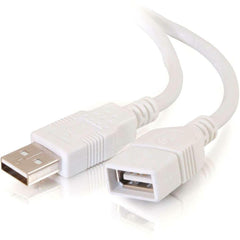 C2G USB 2.0 Extension Cable, 9.8ft Type-A Male to Female, EMI/RFI Shielded Data Transfer Cable, Copper Conductor, White - 26686 (Lifetime Warranty)