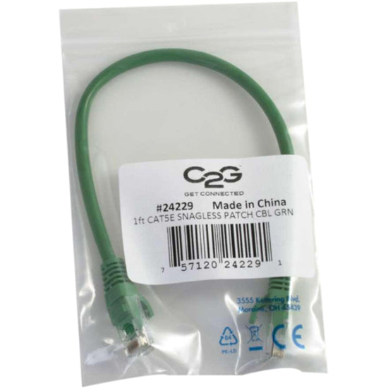 C2G Cat5e ethernet cable in sealed retail packaging with product label and certifications