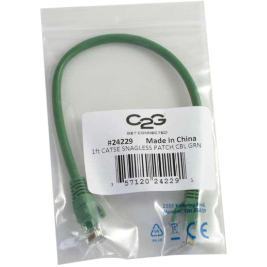 C2G Cat5e ethernet cable in retail packaging with product label and certifications