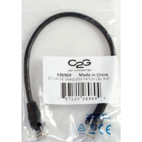 C2G Cat5e ethernet cable in retail packaging showing product label and barcode