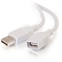 C2G USB Type-A Extension Cable, 3.3ft Data Transfer Cable, Male to Female M/F, White, High-Speed Connection, EMI/RFI Shielding, PC & Mac Compatible - 19003 (Lifetime Warranty)