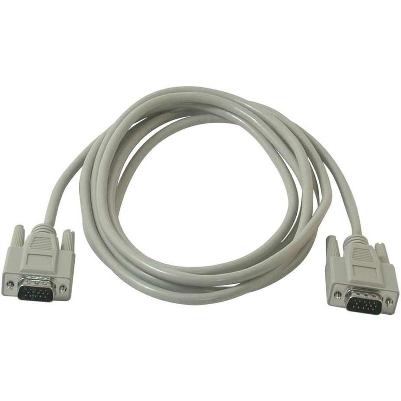 C2G 10-foot SVGA monitor cable with HD-15 male connectors and beige housing, showing full cable length and connection points