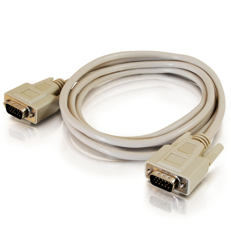 Full length view of 6-foot beige SVGA cable with coiled design