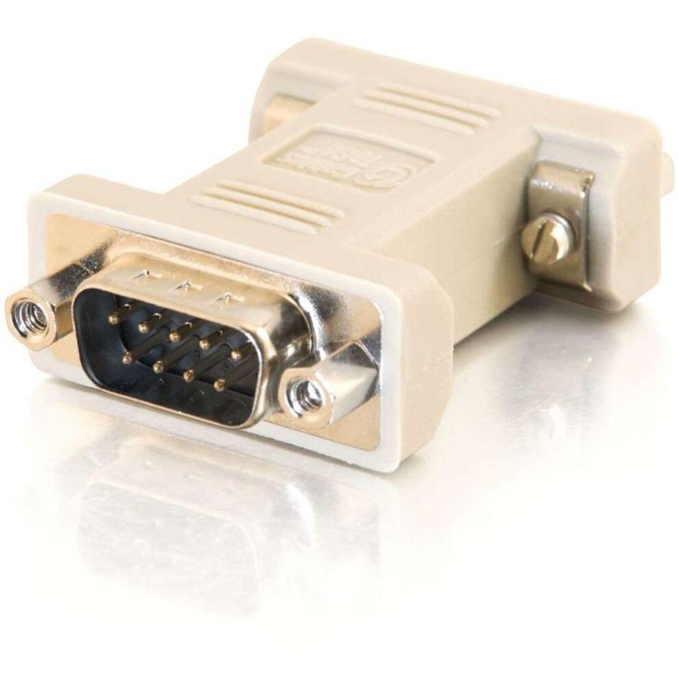 C2G Null Modem Data Transfer Adapter, DB9 Male to DB9 Female Serial RS-232 Connection, EMI/RFI Shielded, Molded Design for Secure Connectivity, Beige - 08075 (1 Year Warranty)